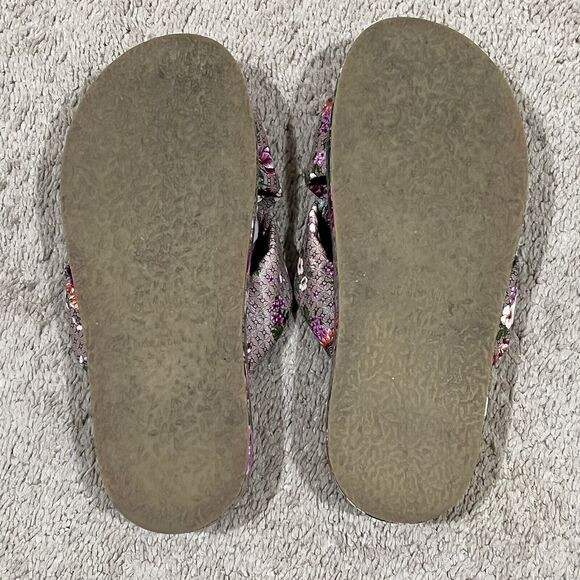 Johnny Was Size 7 Jenna Cross Cross Sandal Leather Slip Ons Slides Floral Boho - Picture 10 of 10